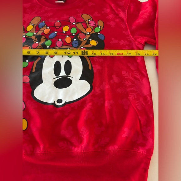 Disney Holiday Mickey Mouse Women's Juniors Size Small Graphic Fleece Sweatshirt - Picture 6 of 11